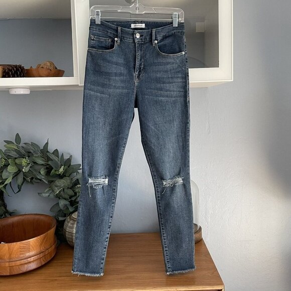 Good American Good Legs Crop Skinny Jeans Distressed 6/28 - Picture 2 of 8